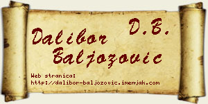 Dalibor Baljozović vizit kartica